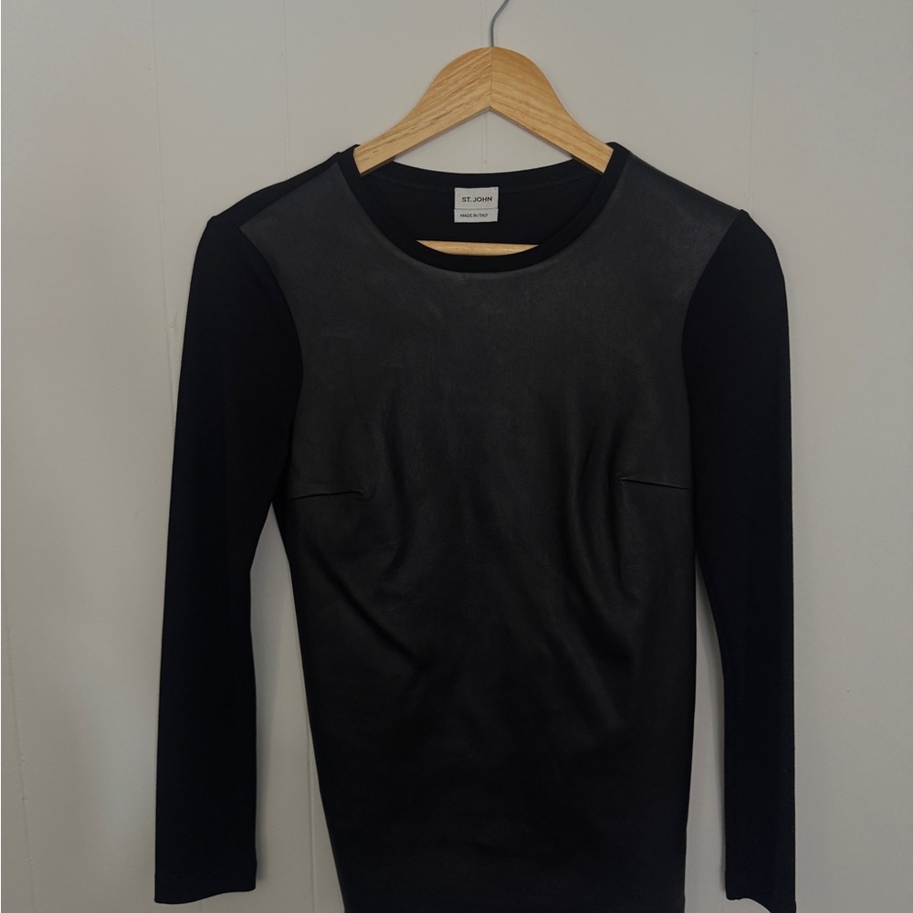 Saint John Leather and wool top